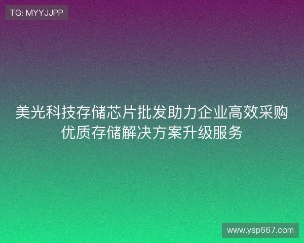 美光科技存储芯片批发助力企业高效采购优质存储解决方案升级服务